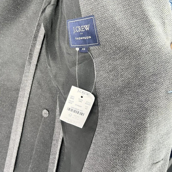 J. Crew Factory Mens Sz XS Thompson Two Button Knit Blazer Jacket Dark Gray NWT - Picture 6 of 9